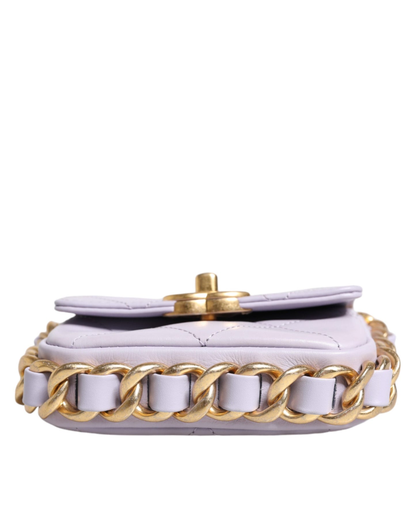 Chanel Blau gesteppte Kalbsleder -Framing -Kettenklappe Mini Crossbody Tasche