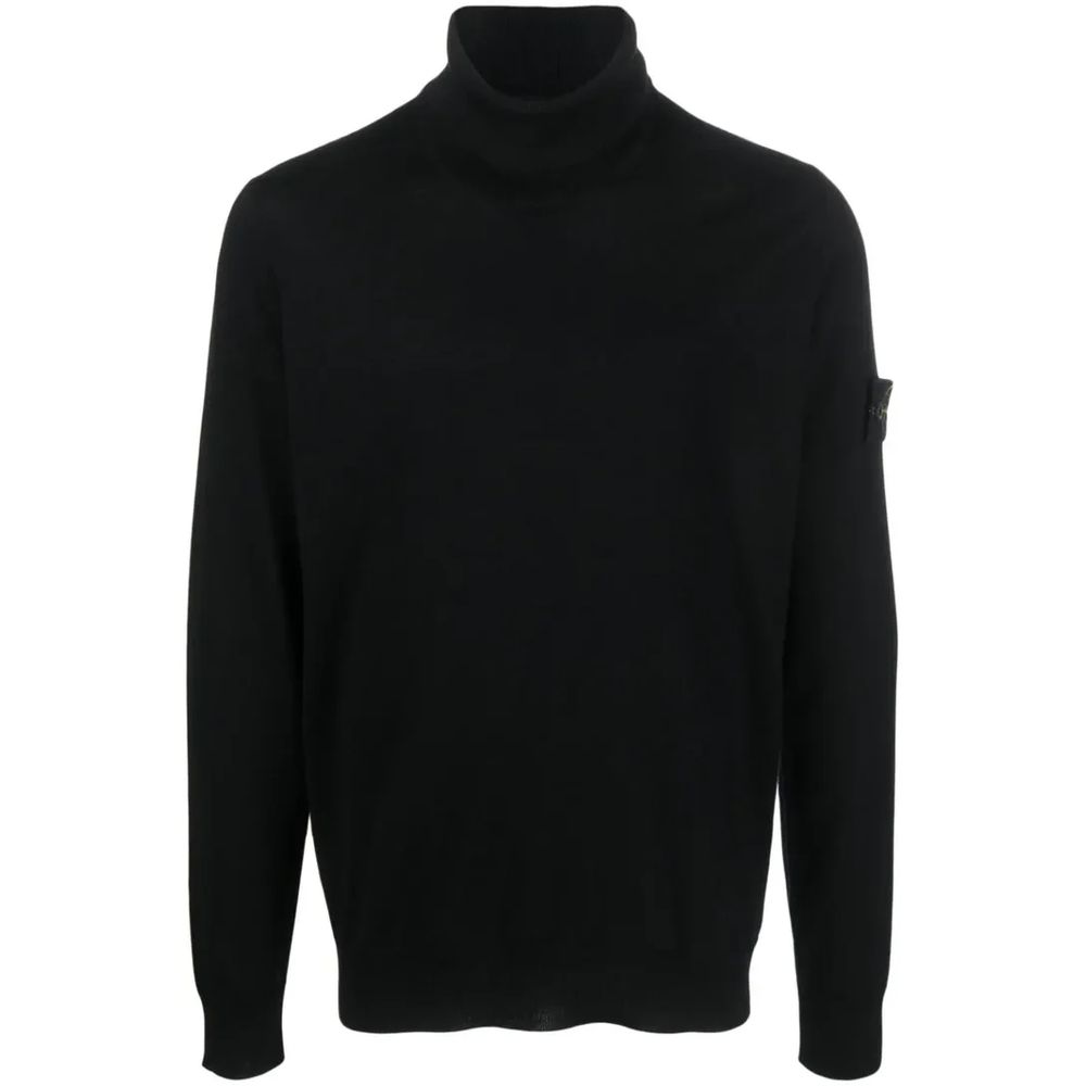 Stone Island Schwarze Wolle herren Pullover