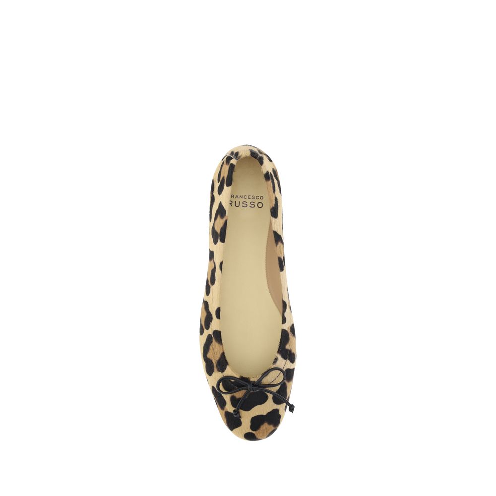 Francesco Russo Leopard-Print-Ballerinas
