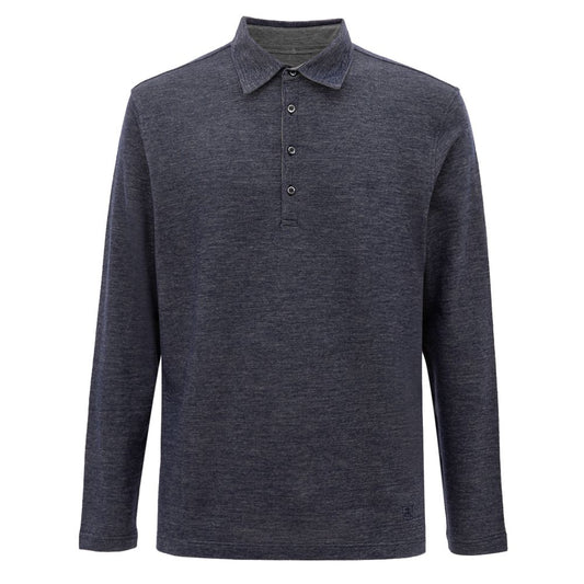 Corneliani Blaues Wollpolo -Hemd