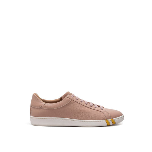 Bally Elegantes rosa Baumwollleder Sneakers
