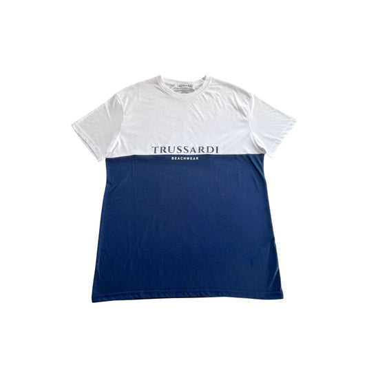 Trussardi Beachwear Blaue Baumwolle herren T-Shirt