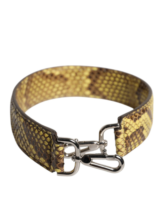 Dolce & Gabbana Gelber exotischer Lederbeutel Schultergurt