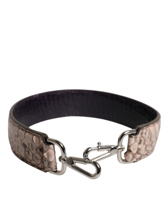 Dolce & Gabbana Schwarz creme exotische Lederbeutel Schultergurt