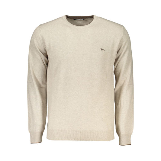 Harmont & Blaine Beige Crew Neck Luxus -Pullover mit Stickerei
