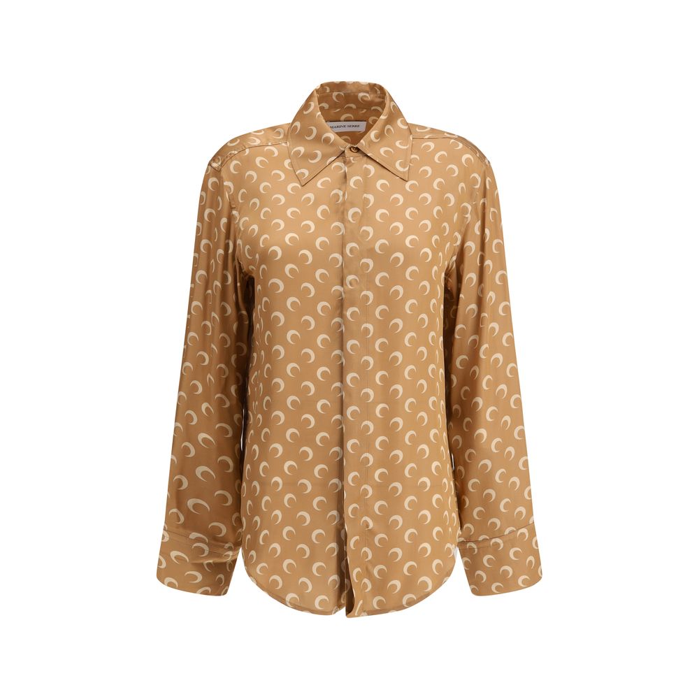 Marine Serre Satin -Mondhemd