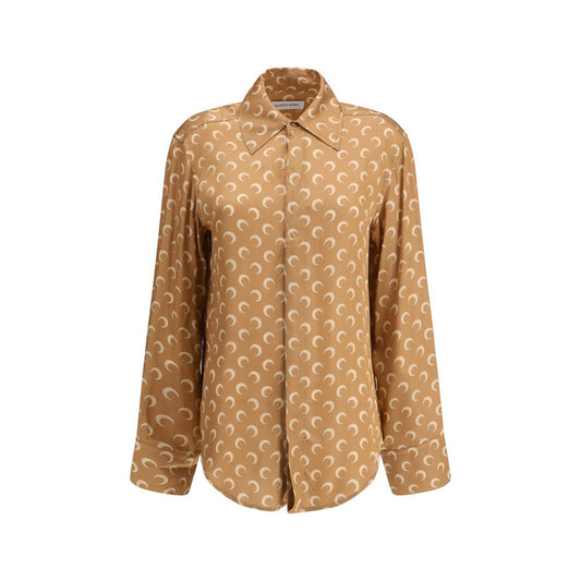 Marine Serre Satin -Mondhemd