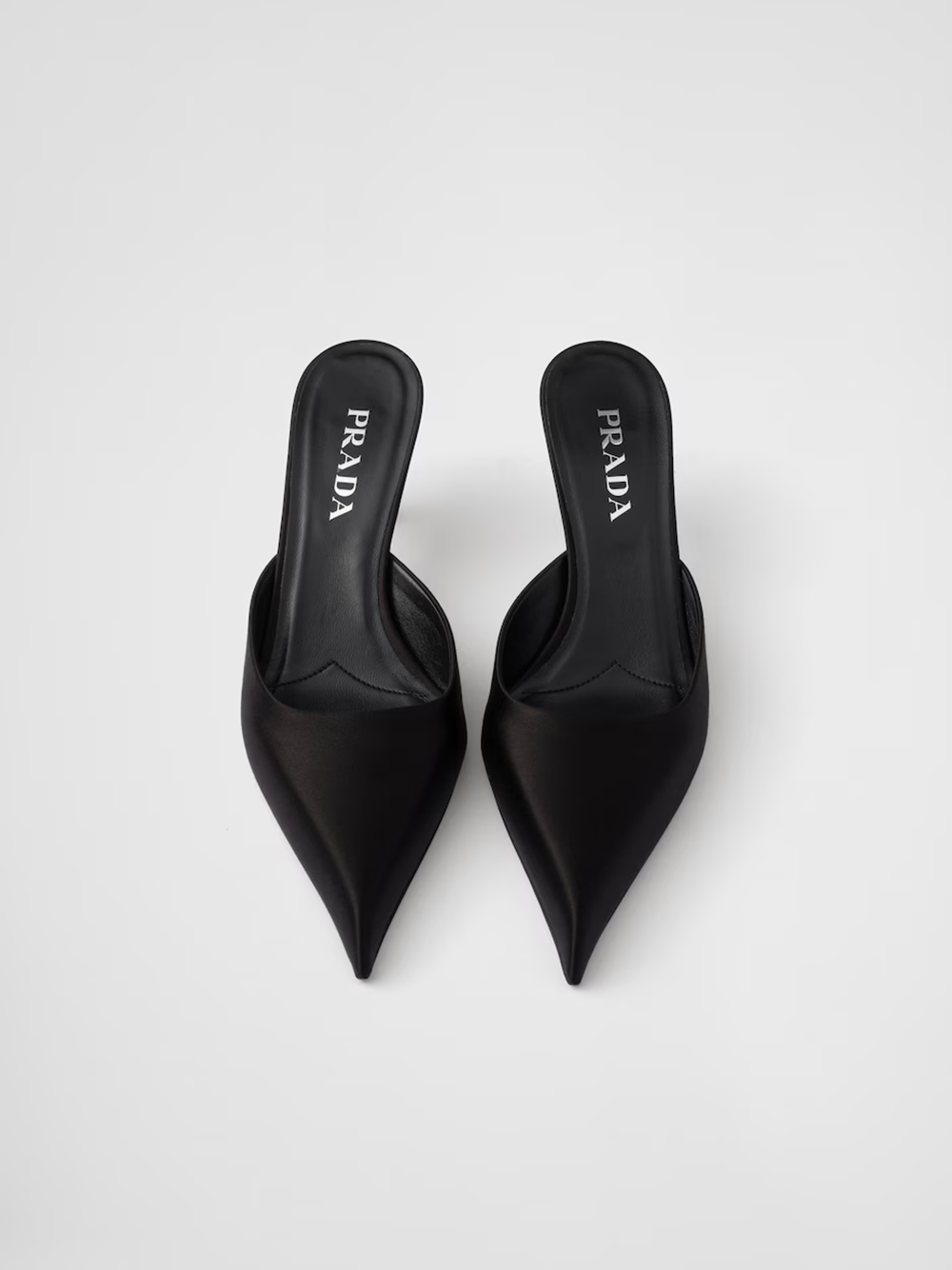 Prada Schwarzer Satin -Sabot