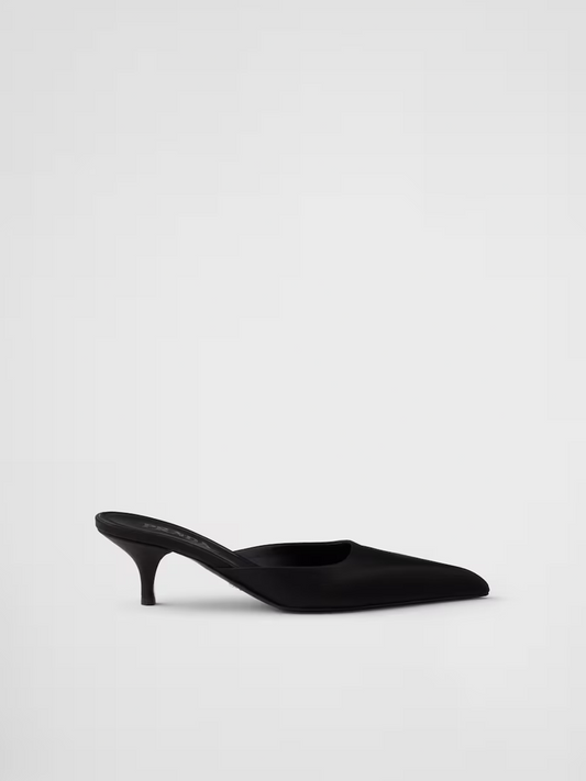 Prada Schwarzer Satin -Sabot