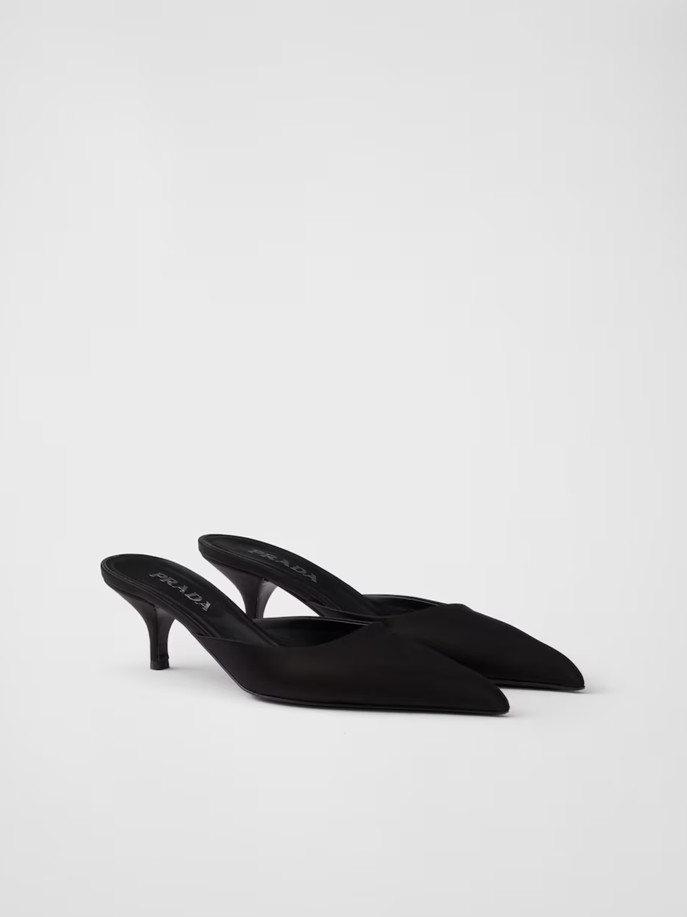 Prada Schwarzer Satin -Sabot