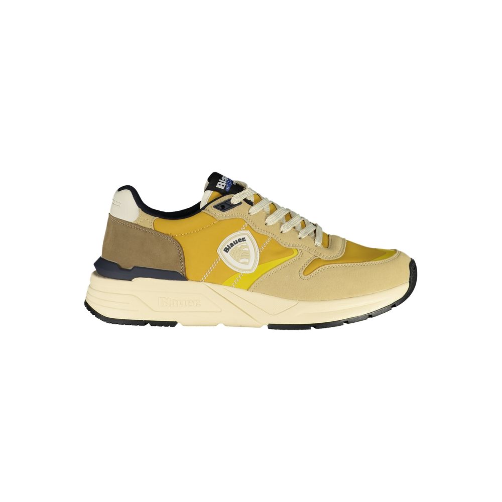 Blauer Beige Polyester herren Sneaker