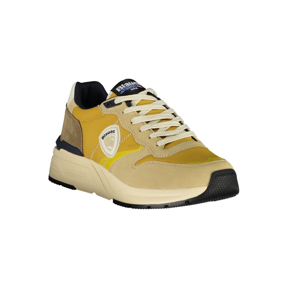 Blauer Beige Polyester herren Sneaker