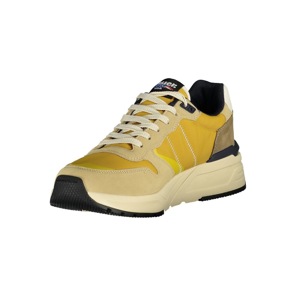 Blauer Beige Polyester herren Sneaker