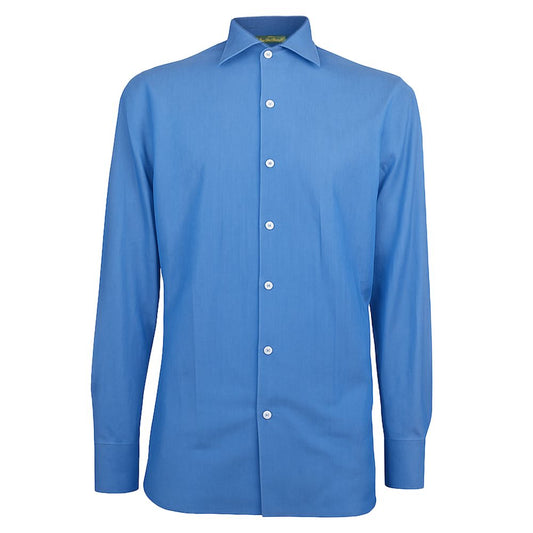 Made in Italy Blaue Baumwolle herren Hemd