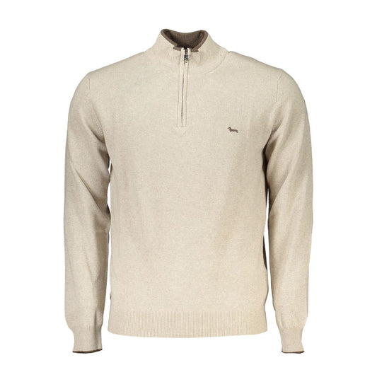Harmont & Blaine Beige Halbzip-Pullover mit Stickdetails