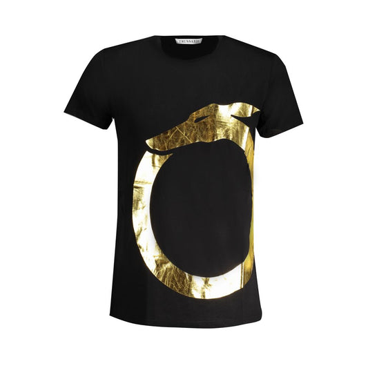 Trussardi Schwarzes Baumwoll-T-Shirt