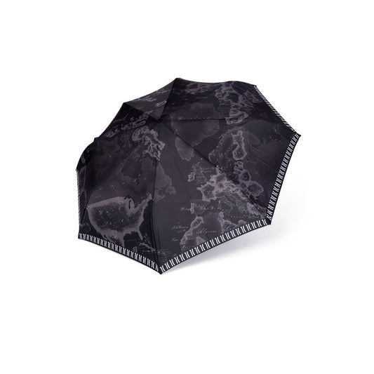 Alviero Martini Prima Classe Schwarzer Nylon -Regenschirm