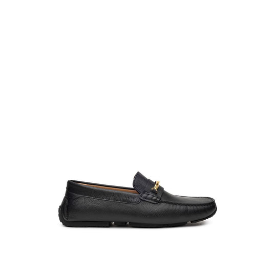 Bally Schwarzes Leder -Mokcassin