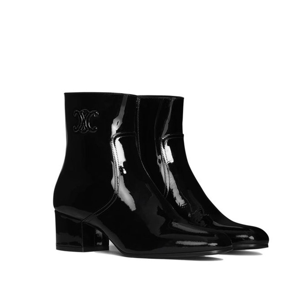 Celine Triomphe Zipped Leder Boots