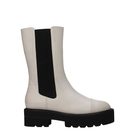 Stuart Weitzman Beige Leder Ankle Boots