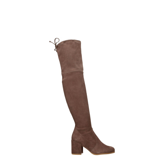 Stuart Weitzman Beige Leder über dem Knie