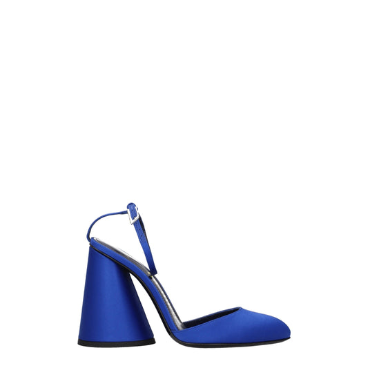 The Attico Blaue Satin -Plattformen