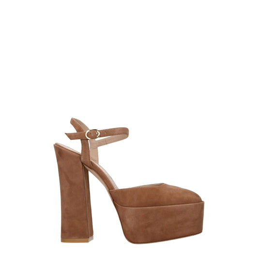 Stuart Weitzman Beige Lederplattformen