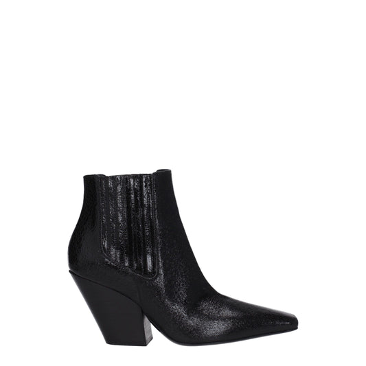 Casadei Schwarzes Leder Ankle Boots