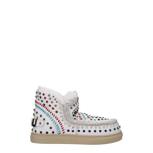 Mou Weißes Leder Ankle Boots