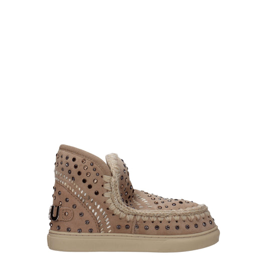 Mou Beige Leder Ankle Boots