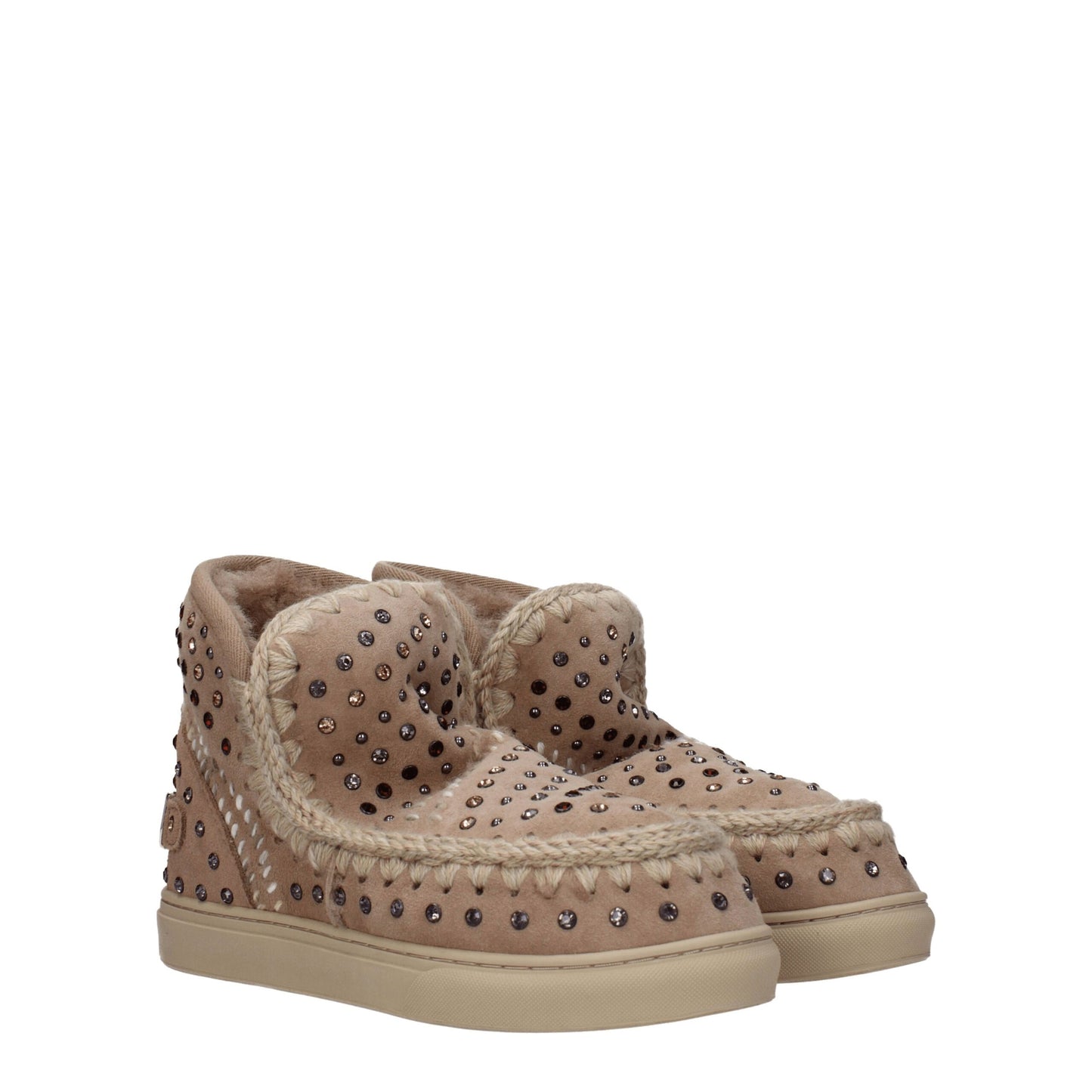 Mou Beige Leder Ankle Boots