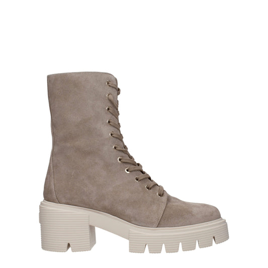 Stuart Weitzman Beige Leder Ankle Boots