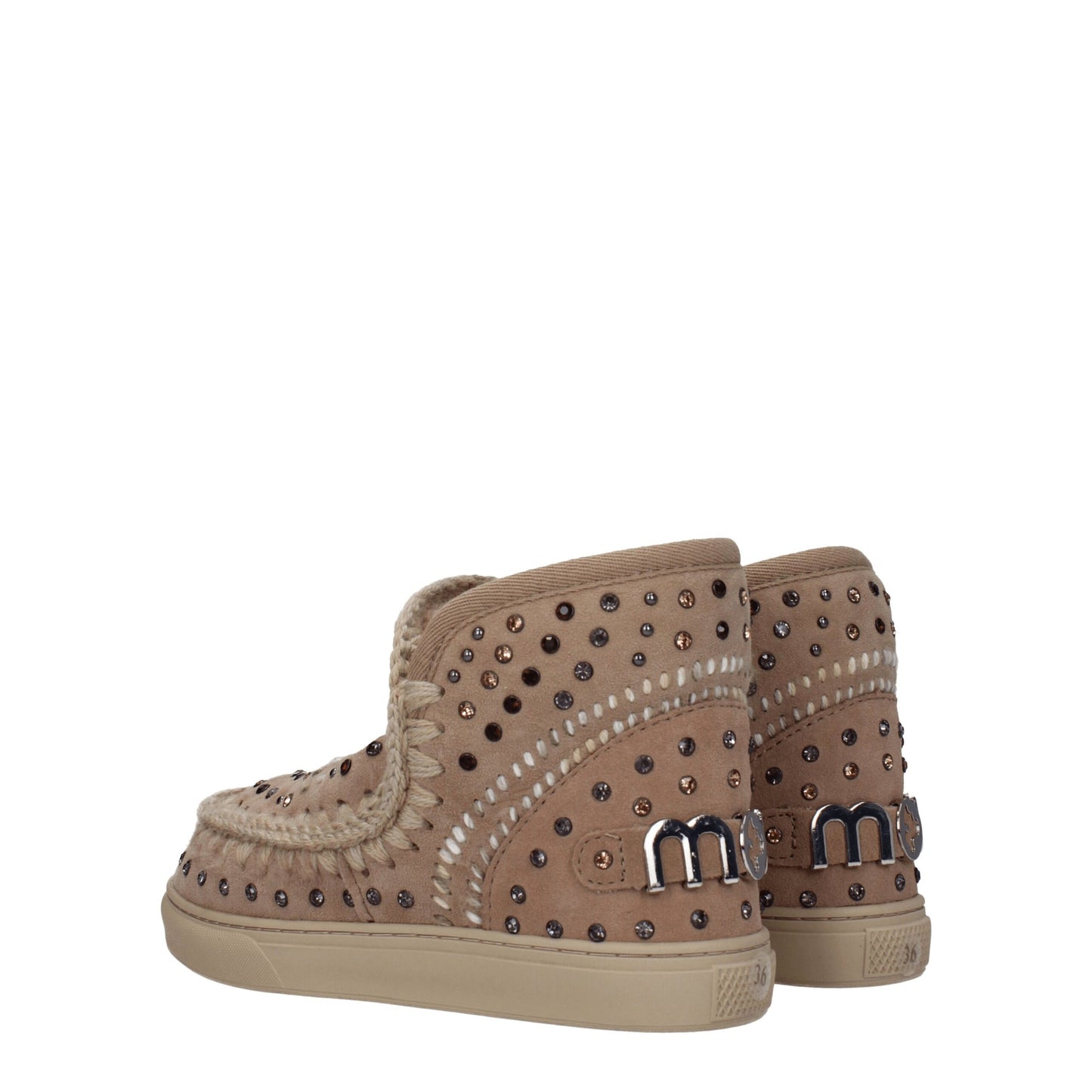 Mou Beige Leder Ankle Boots