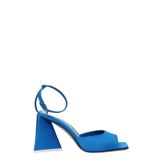 The Attico Blauer Satin -Stiletto Heels Sandalen