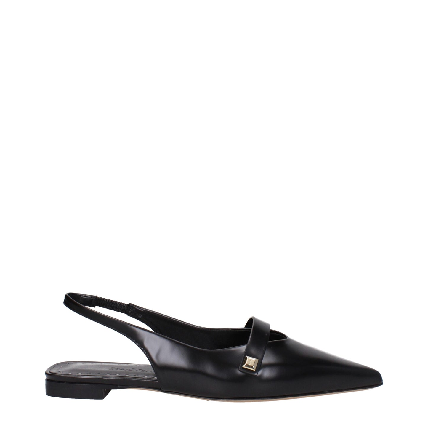 Max Mara Schwarze Lederballettflats