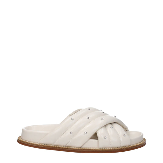 Fabiana Filippi Beige Lederschuhe Sandalen Sandalen