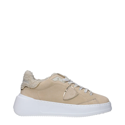 Philippe Model Beige Leder niedrige Tops