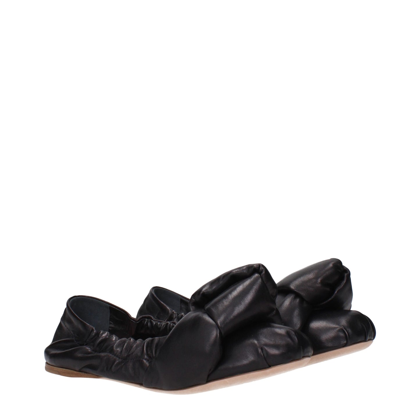 Miu Miu Schwarze Lederballettflats