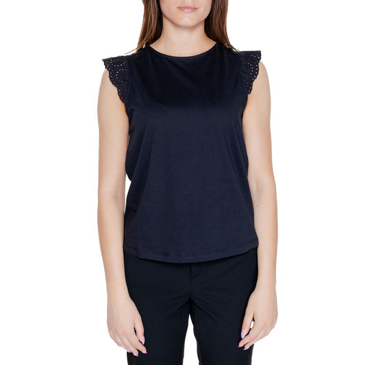 Vero Moda Schwarzes recyceltes Baumwoll-T-Shirt