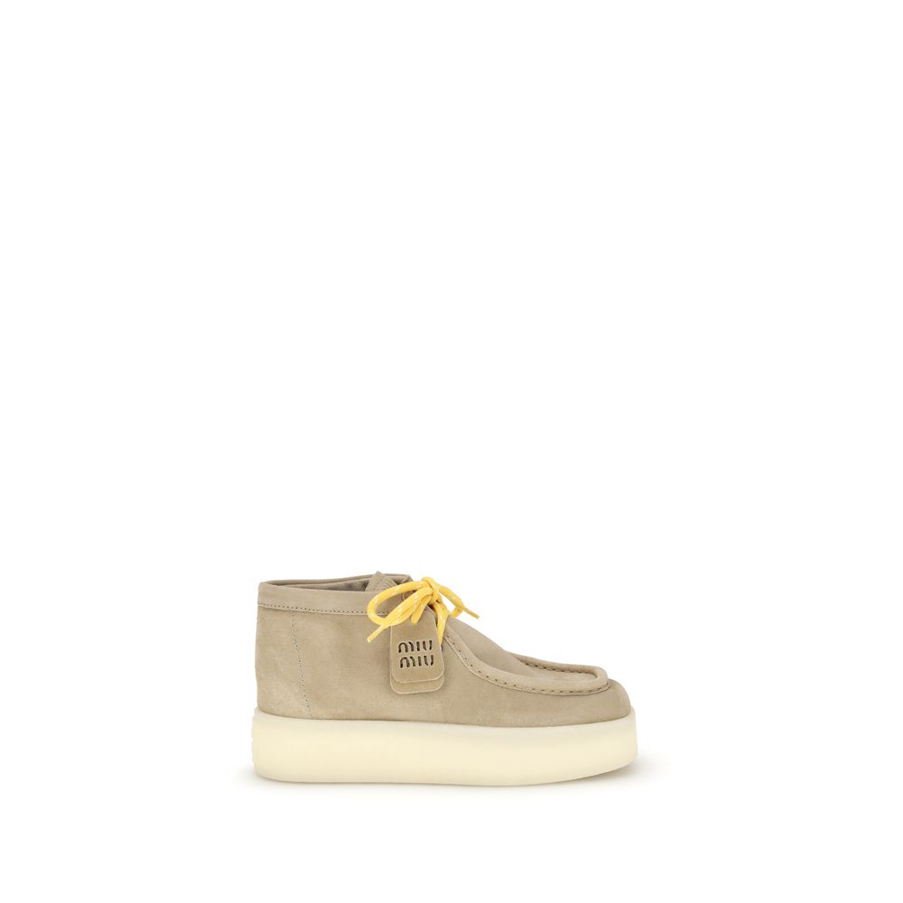 Miu Miu Platform Leder Ankle Boots