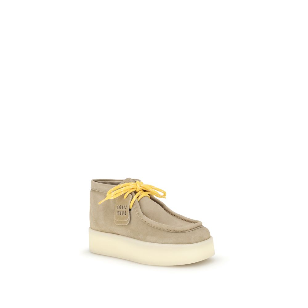 Miu Miu Platform Leder Ankle Boots