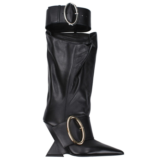 The Attico Schwarzes Leder Boots