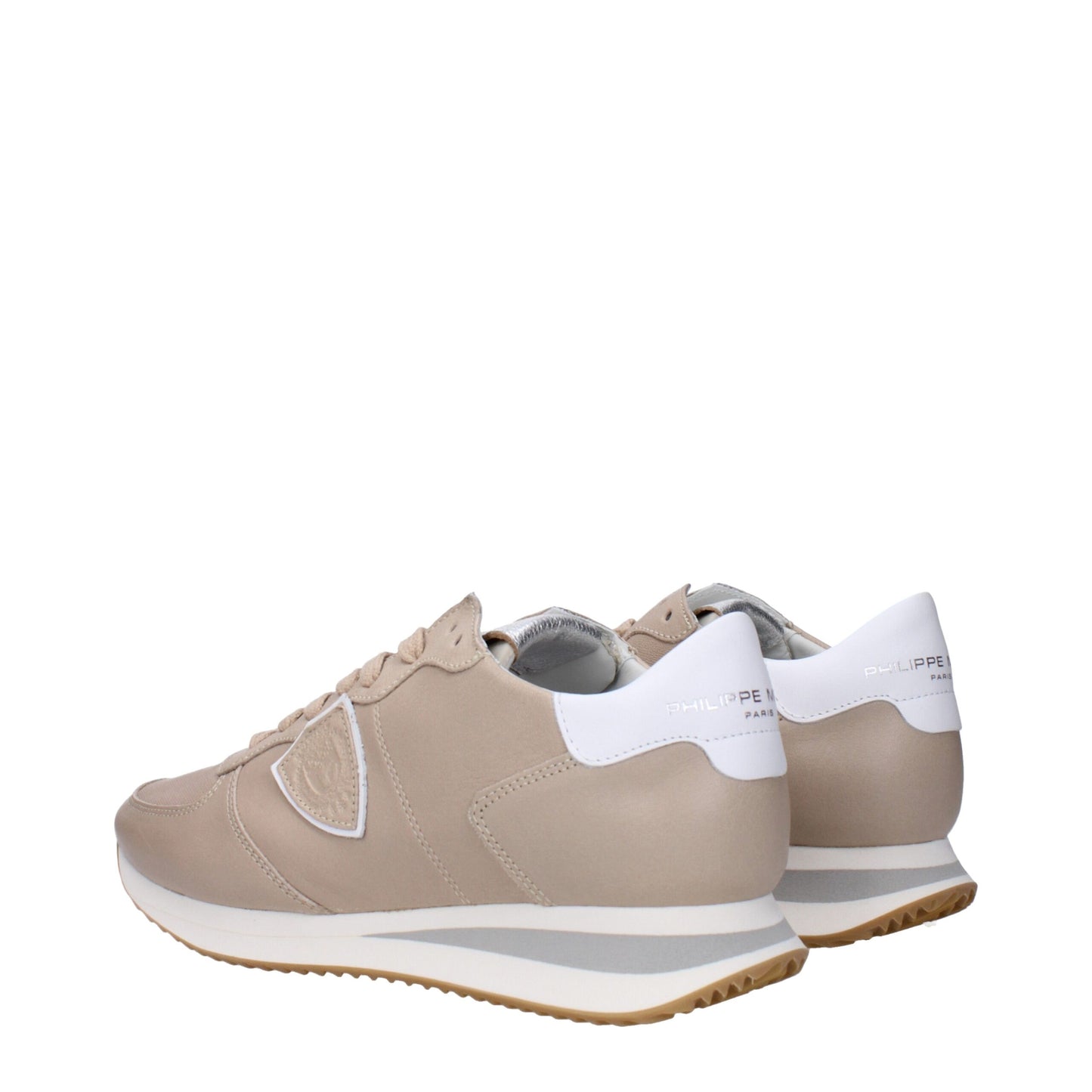 Philippe Model Beige Leder niedrige Tops