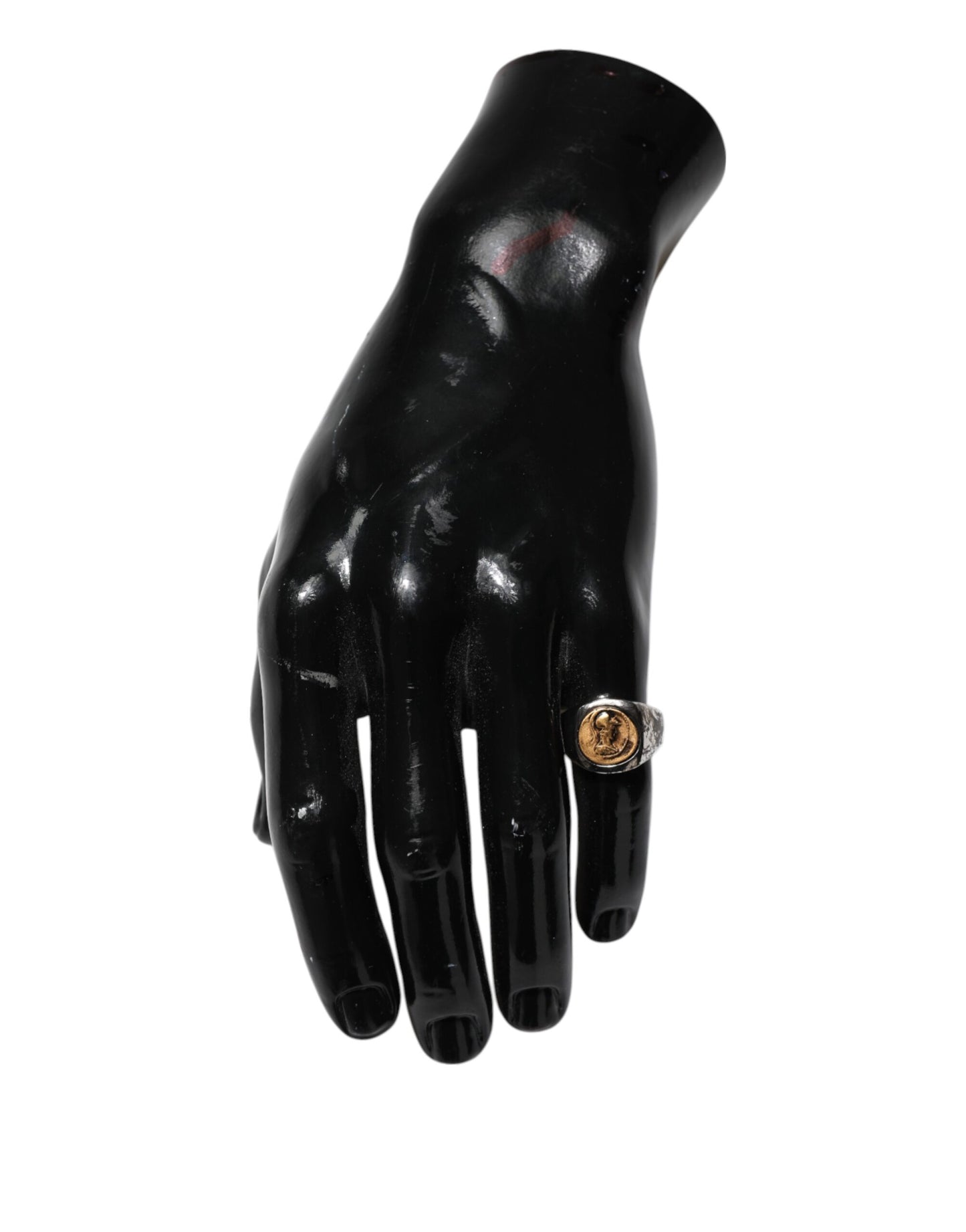 Dolce & Gabbana Silberton graviert zwei Farben Real Messing Ring
