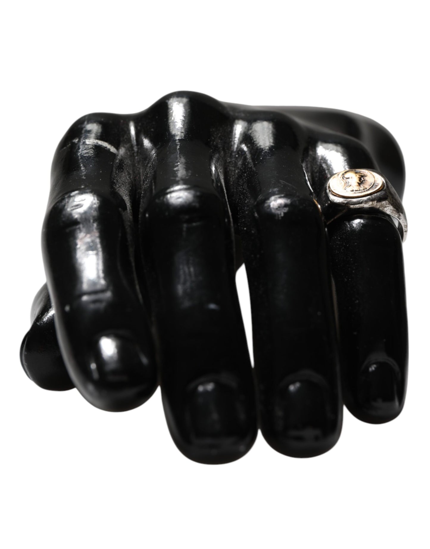 Dolce & Gabbana Silberton graviert zwei Farben Real Messing Ring