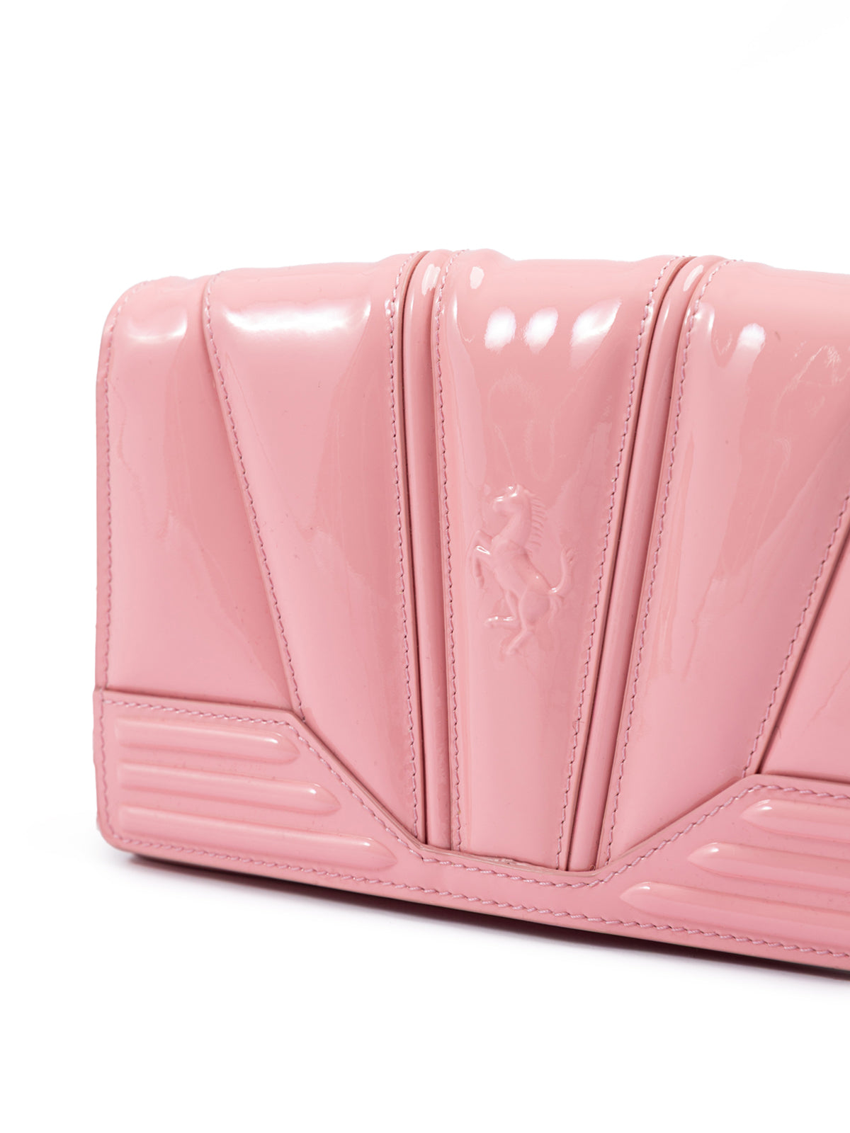 Ferrari Pink GT Patent Lederbeutel mit Kette