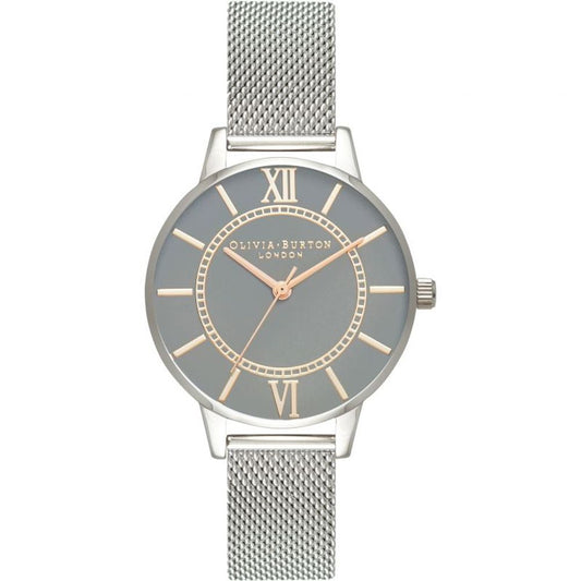 Olivia Burton Silberne Edelstahluhr