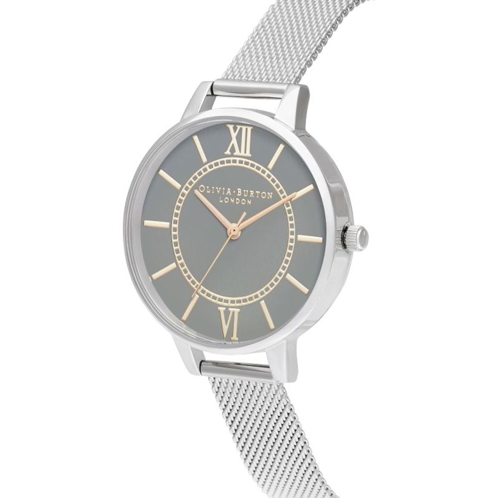 Olivia Burton Silberne Edelstahluhr